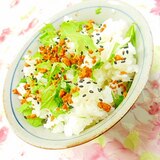 ❤水菜とベーコンビッツのガリバタ・混ぜご飯❤